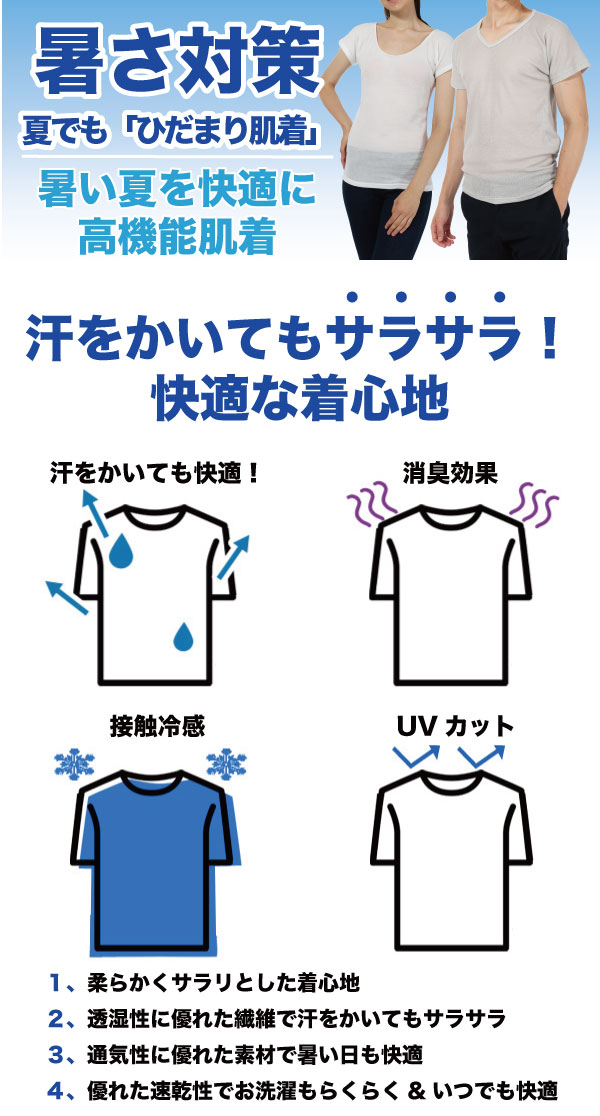 ひだまりプレミアム　3点セット さわやか肌着の【ひだまり本舗本店ショッピングサイト】